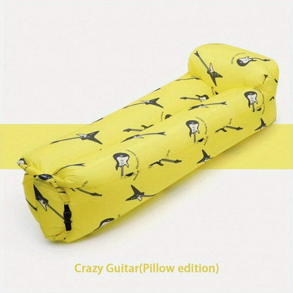 Portable Inflatable Sofa Camping Sleeping Pad Mattress Outdoor dealsniper-net Yellow