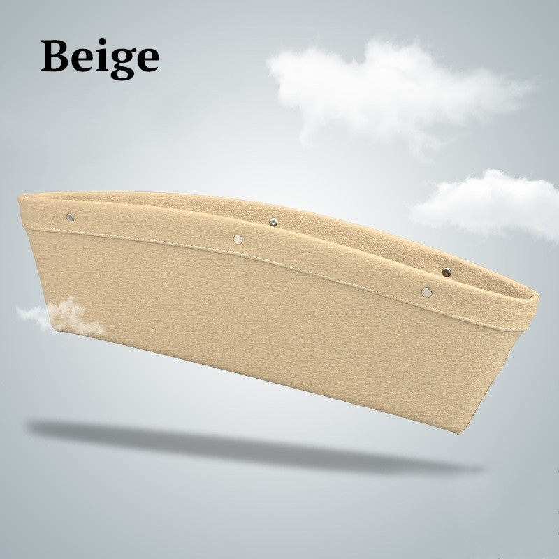 Car Organizer Box Caddy Catcher PU Leather Seat Gap Storage Bag Vehicle DealSniper.net Beige 1pc