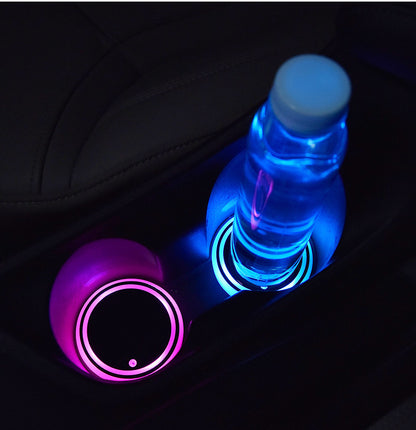 Colorful Cup Holder LED Light-up Coaster Solar & USB Charging Vehicle DealSniper.net