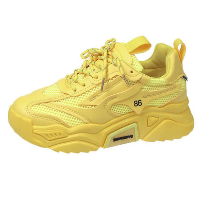 Candy-colored Thick-soled Increase Fashion Sneakers Women Women dealsniper-net Yellow 35