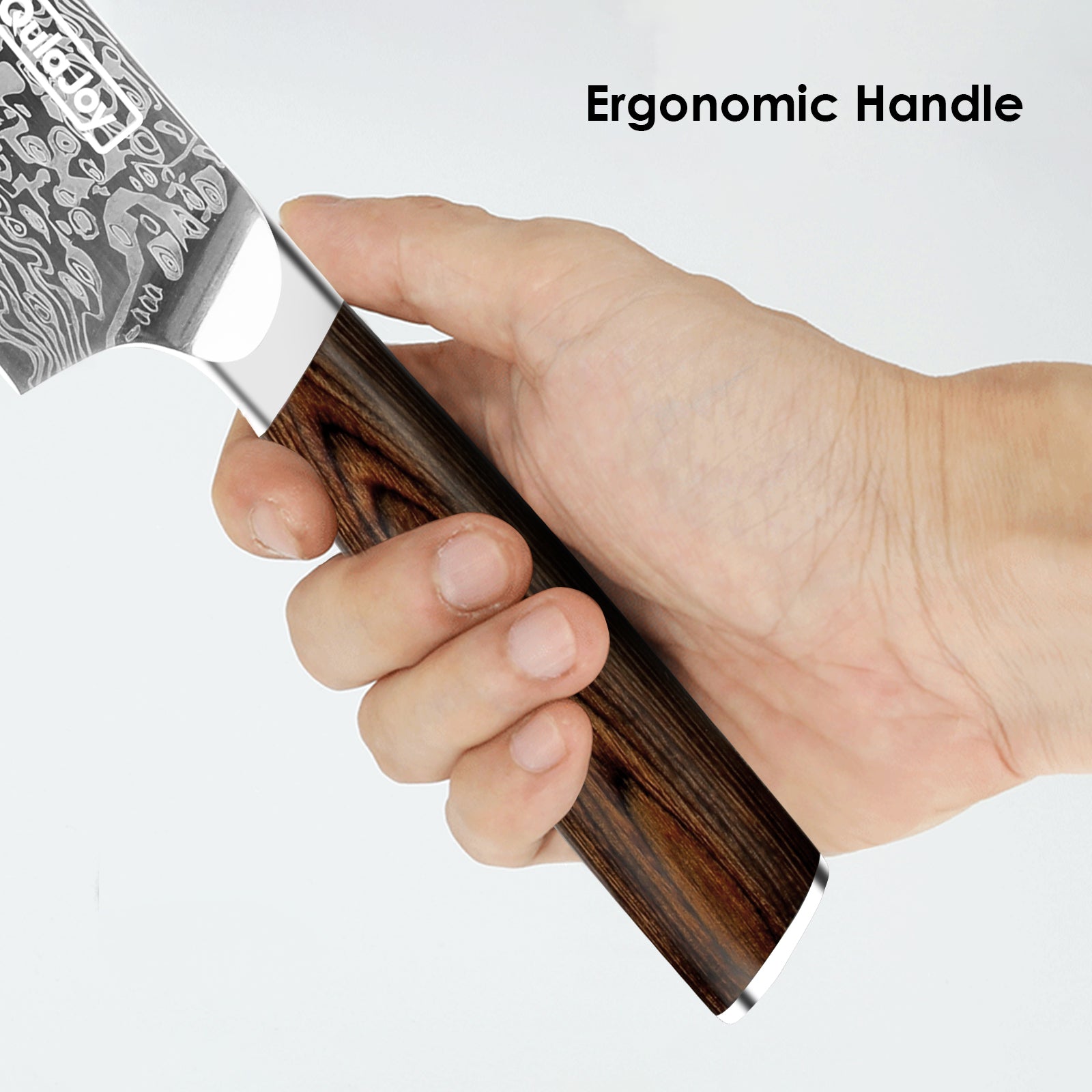 Qulajoy Japanese Chef Knife Kitchen Knife High Carbon German Steel Cooking Knives Damascus Pattern Japanese Knife With Ergonomic Handle For Home Kitchen Outdoor Kitchen DealSniper.net