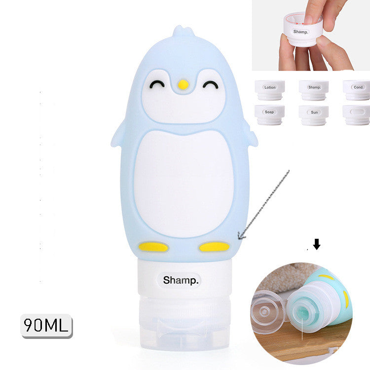 Portable Cute Cartoon Bear Penguin Animal Silicone Travel Case