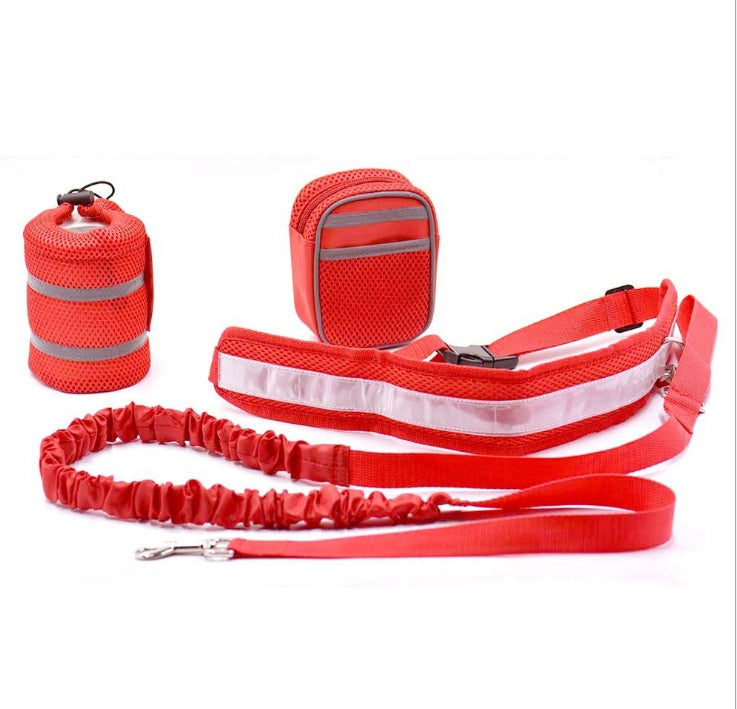 Adjustable Hands Free Dog Leash Pets dealsniper-net Gules Q1set