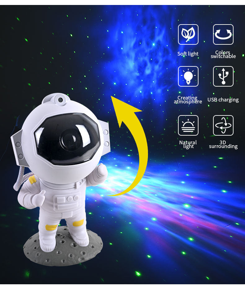 Galaxy Star Projector Starry Sky Night Light Astronaut Lamp Home Decor dealsniper-net