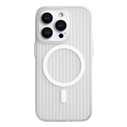 Applicable To Iphone15promax Phone Case Skin-sensitive Striped Electronics DealSniper.net Matte White Magnet IPhone 16 Pro