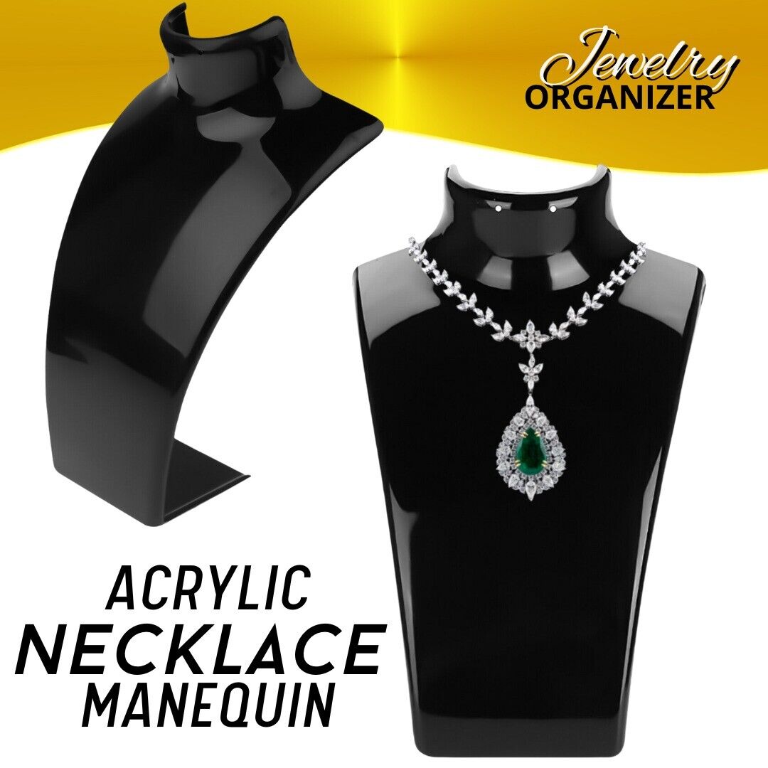 Acrylic Display Stand Necklace Pendant Bust Mannequin Earring Jewelry Chain Show Jewelry dealsniper-net