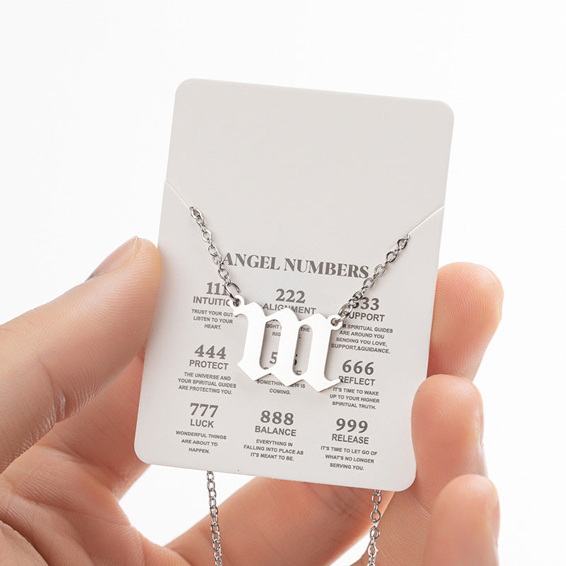 Women's New Angel Lucky Digital Pendant Necklace