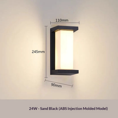 Modern Simple Outdoor Wall Lamp Waterproof Exterior House DealSniper.net Model B ABS version Warm White