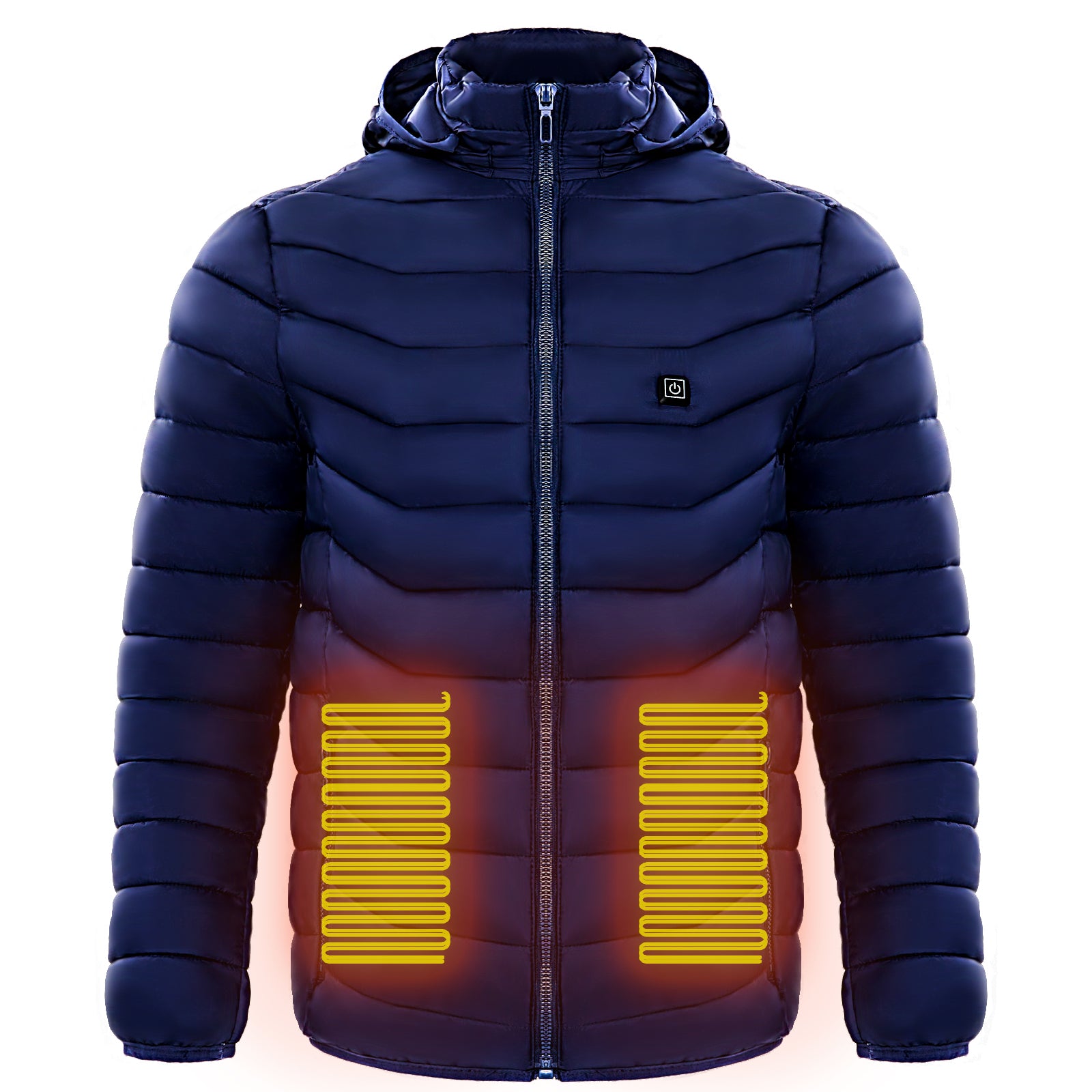 Men Heated Puffer Jacket Electric Heating Coat Insulated Hood Windbreaker 9Heat Zones Men DealSniper.net Blue 2xl