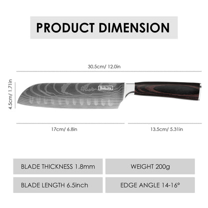 Qulajoy Santoku Knife, High Carbon Stainless Steel Chef Knife Japanese Kitchen Knives With Ergonomic Pakkawood Handle, Chopping Knife For Home Kitchen Cooking Kitchen DealSniper.net