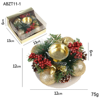 Christmas Candle Metals Candlestick Wreath Artificial Pinball