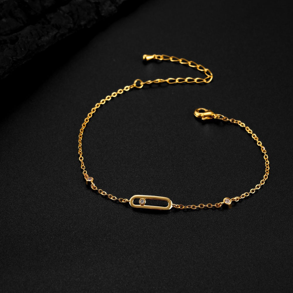 Cross-Border Classic Square-Shaped Light Luxury High-End Necklace Jewelry Gym From House Bp2300 bracelet gold