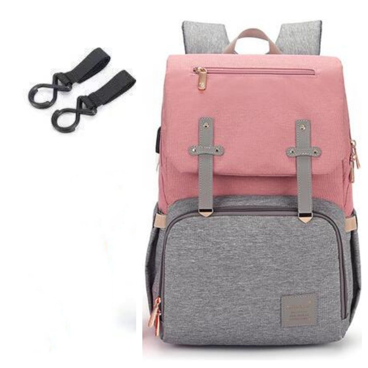 Diaper Mummy Daddy Backpack Baby Stroller Bag Women dealsniper-net Grey pink