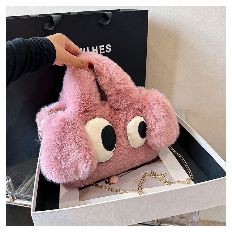 Cute Cartoon Big Eyes Dog Plush Bags For Women Women Gym From House Bean Paste