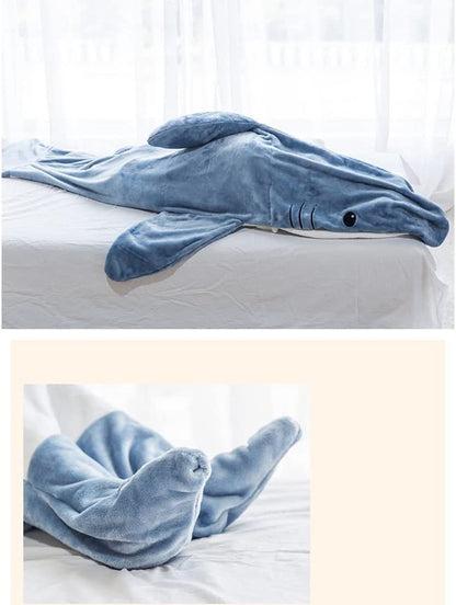 Home Soft Flannel Shark Blanket Hoodie Home dealsniper-net