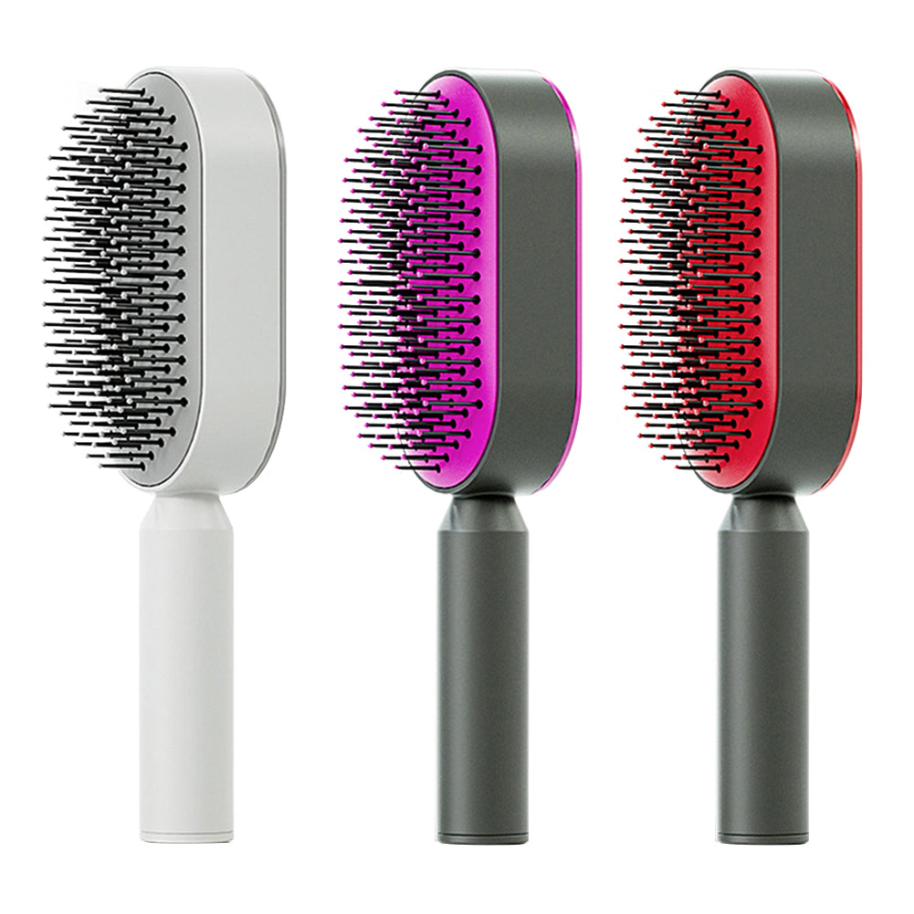 Self Cleaning Hair Brush For Women One-key Cleaning Hair Loss Airbag Massage Scalp Comb Anti-Static Hairbrush Beauty DealSniper.net