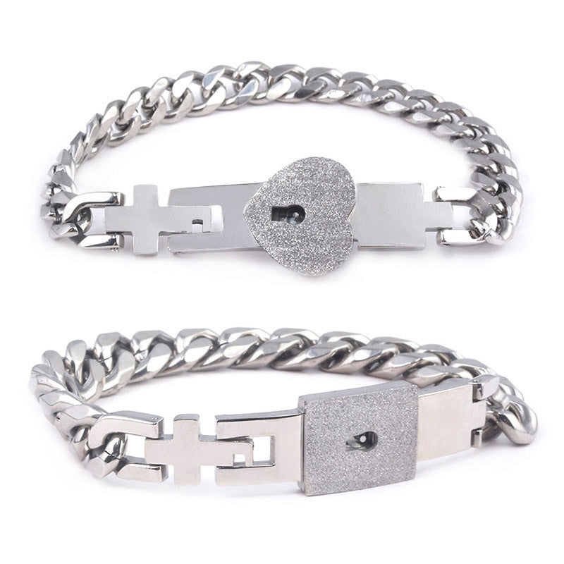 Titanium Steel Couple Love Lock, Bracelet, Key Set, Necklace Jewelry dealsniper-net 12 Style