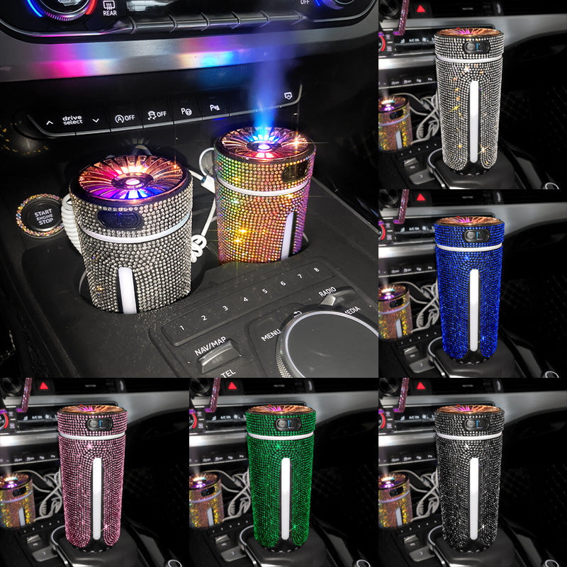 Luxury Diamond Car Humidifier LED Light Car Diffuser Vehicle DealSniper.net