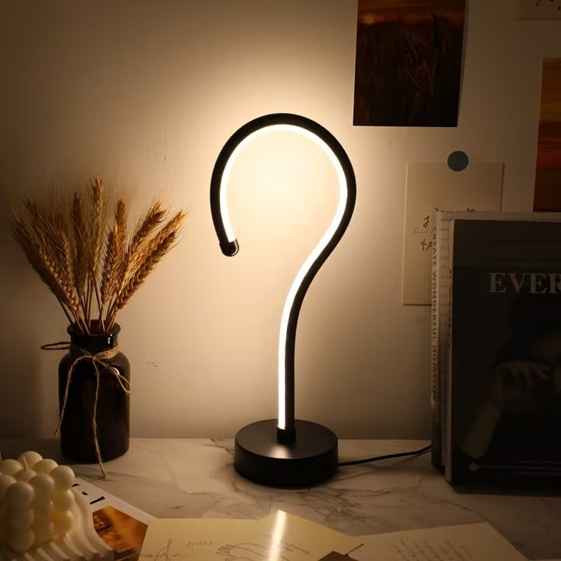 2PC Creative Question Mark Shape Table Lamp Home Decor Gym From House