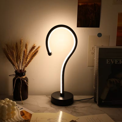 2PC Creative Question Mark Shape Table Lamp Home Decor Gym From House