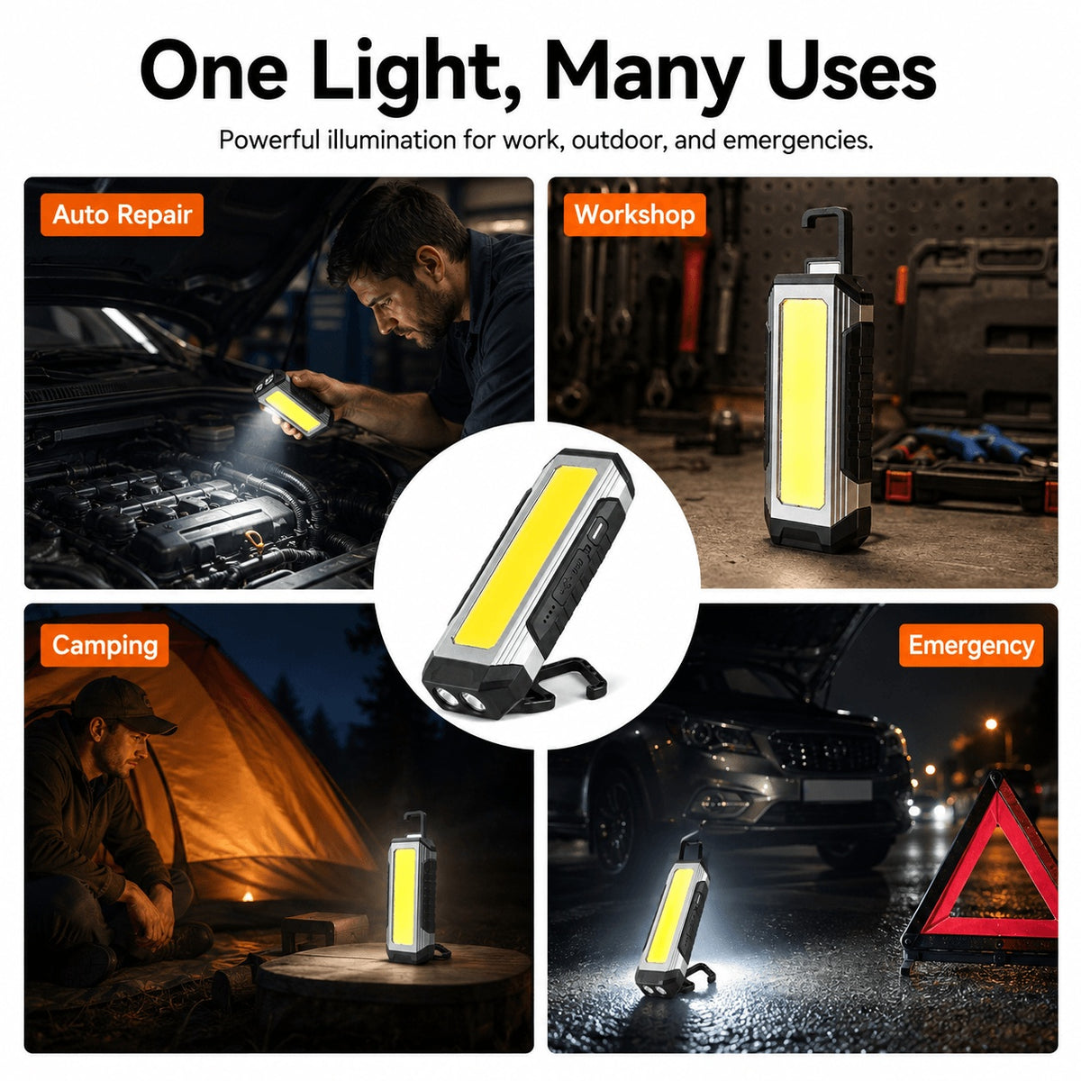Rechargeable Magnetic Power Bank Function Type C LED Outdoor DealSniper.net
