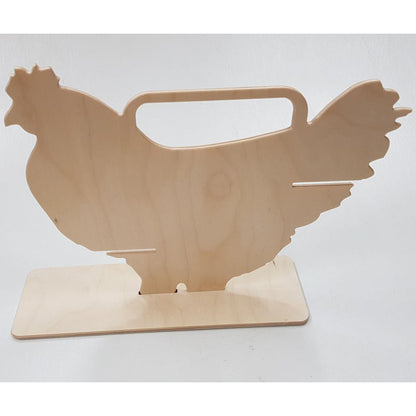 12 Cells Chicken Shape Egg Shelf Portable Wooden Case Kitchen dealsniper-net