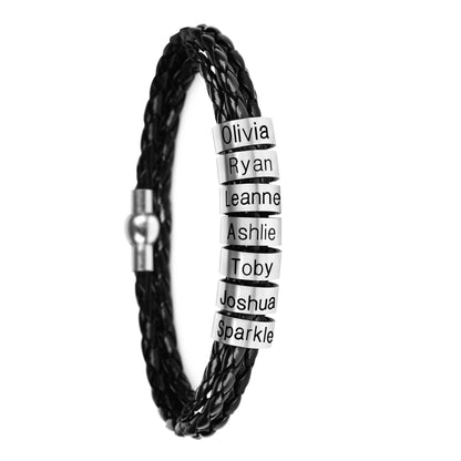 Letter Bracelet Customization Jewelry dealsniper-net Black 7 beads 63cm