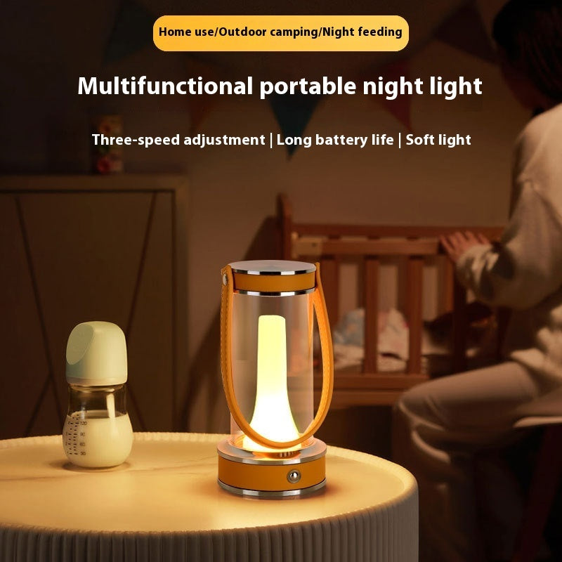Creative Rechargeable Atmosphere Camping Leather Portable Table Lamp Home Decor Gym From House