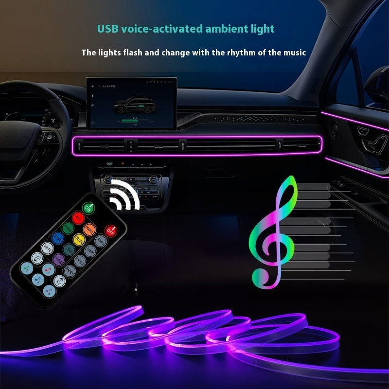 Car Atmosphere Light 64 Color Colorful Optical Fiber