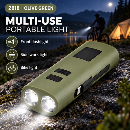 Rechargeable Z818 Green Portable Bicycle Flashlight Power Bank Outdoor DealSniper.net