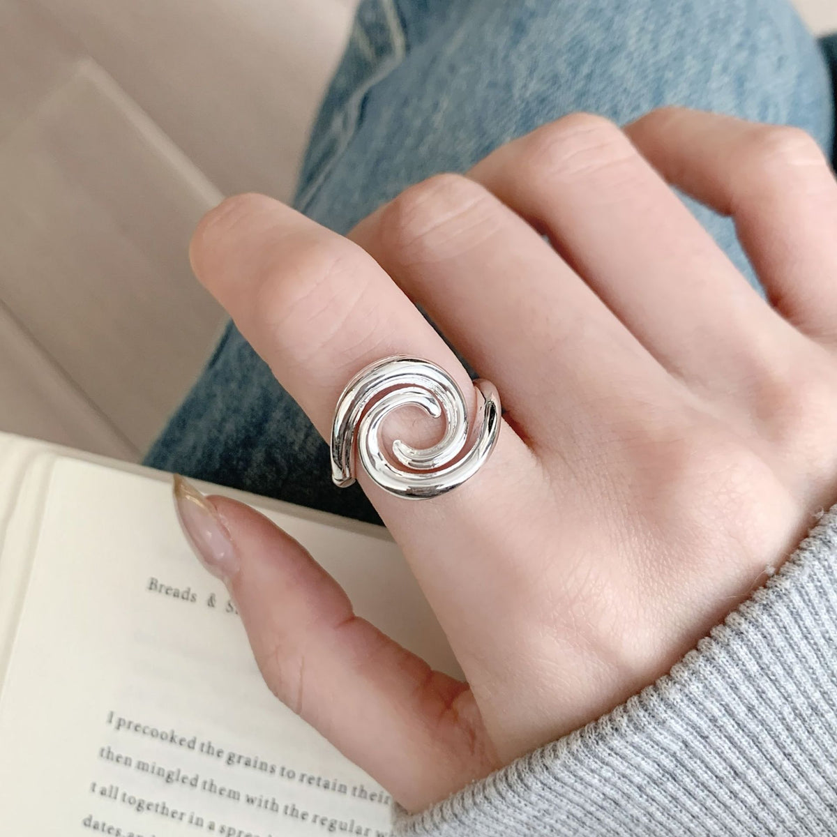 Women Minimalist Line Circle Open Ring Jewelry Gym From House Style 1 1 PCS