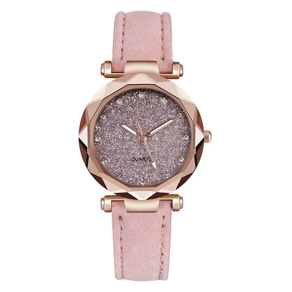 Casual Women Romantic Starry Sky Wrist Watch Leather Jewelry dealsniper-net