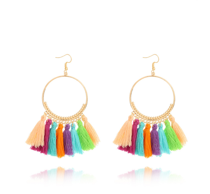 Big Round Drop Dangle Earrings Jewelry dealsniper-net Bright color