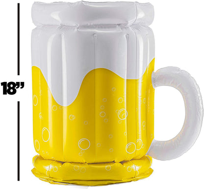 Large Inflatable Beer Mug Cooler Pool Float Drink Cooler For Adults Deals DealSniper.net
