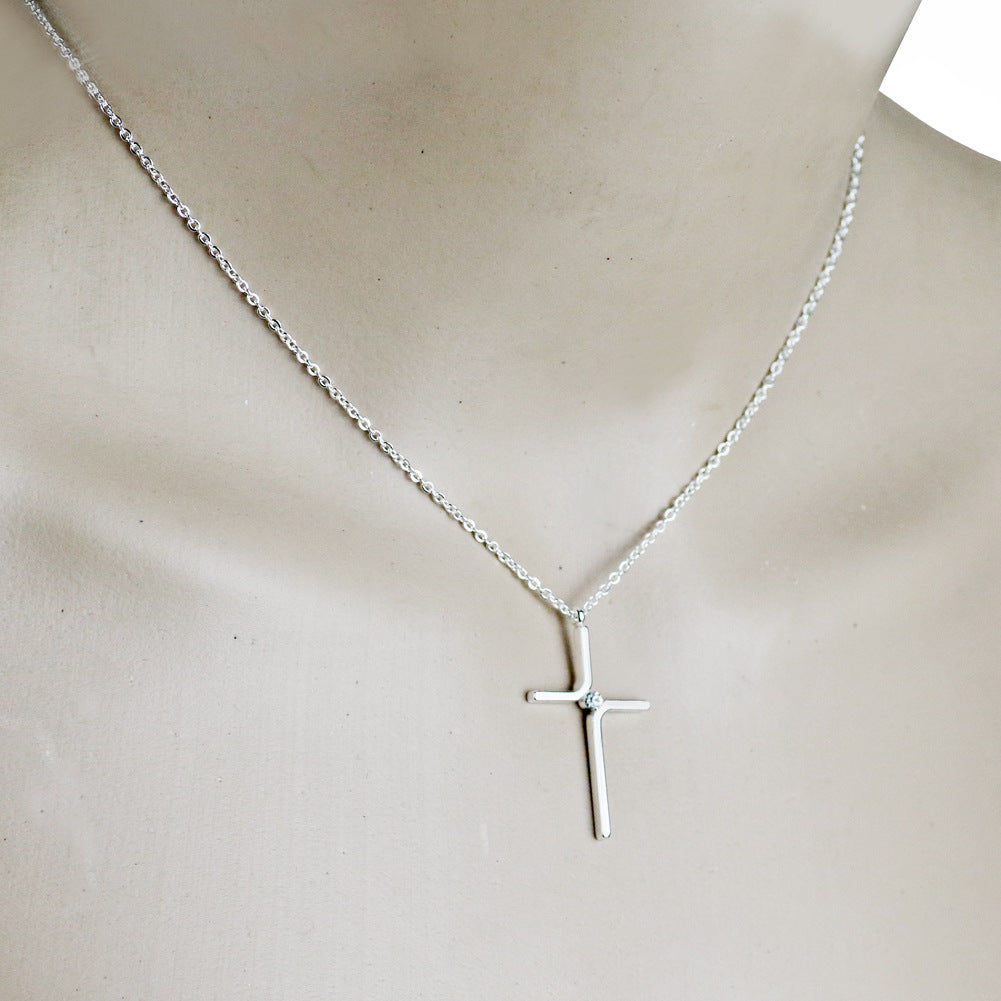 Cross Pendant New Simple Necklace Titanium Steel Plating Jewelry dealsniper-net