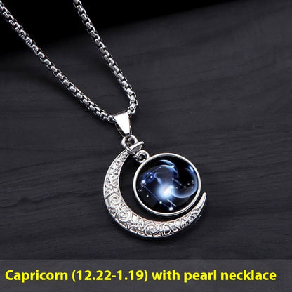 12 Constellation Moon Star Glowing Necklace Charm Jewelry Jewelry dealsniper-net Capricorn