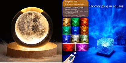 LED Water Ripple Ambient Night Light USB Rotating House dealsniper-net 3W Set5 1PC