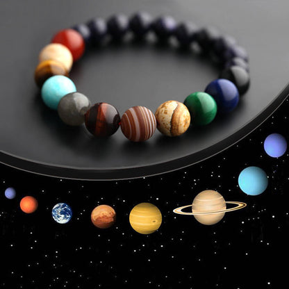 New Fashion Eight Planets Beaded Bracelet Men's Natural Stone Jewelry dealsniper-net Planets Bracelet