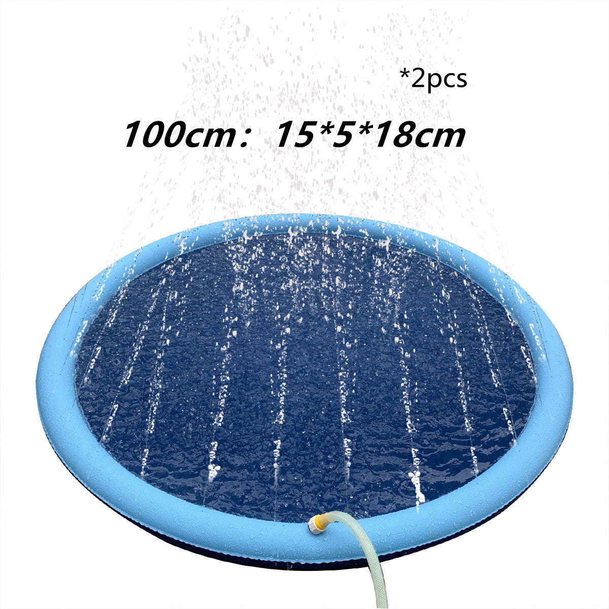 Non-Slip Splash Pad For Kids And Pet Dog Pool Summer Outdoor Pets dealsniper-net Blue100cm2pcs