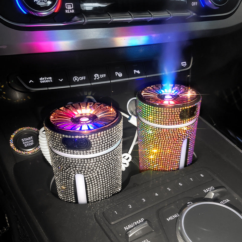 Luxury Diamond Car Humidifier LED Light Car Diffuser Vehicle DealSniper.net