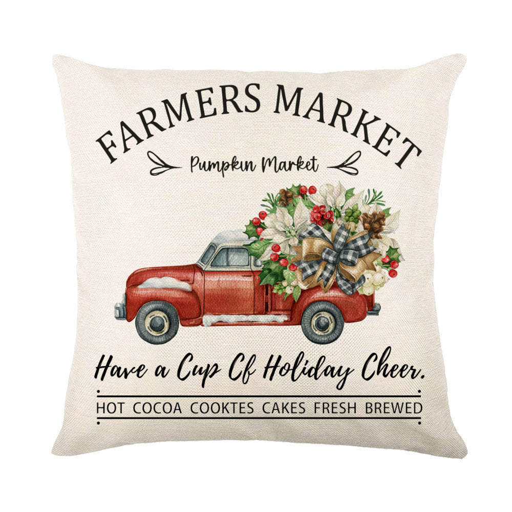 Christmas Decorations Pillow Covers Sofa Square Throw Pillow Holidays DealSniper.net