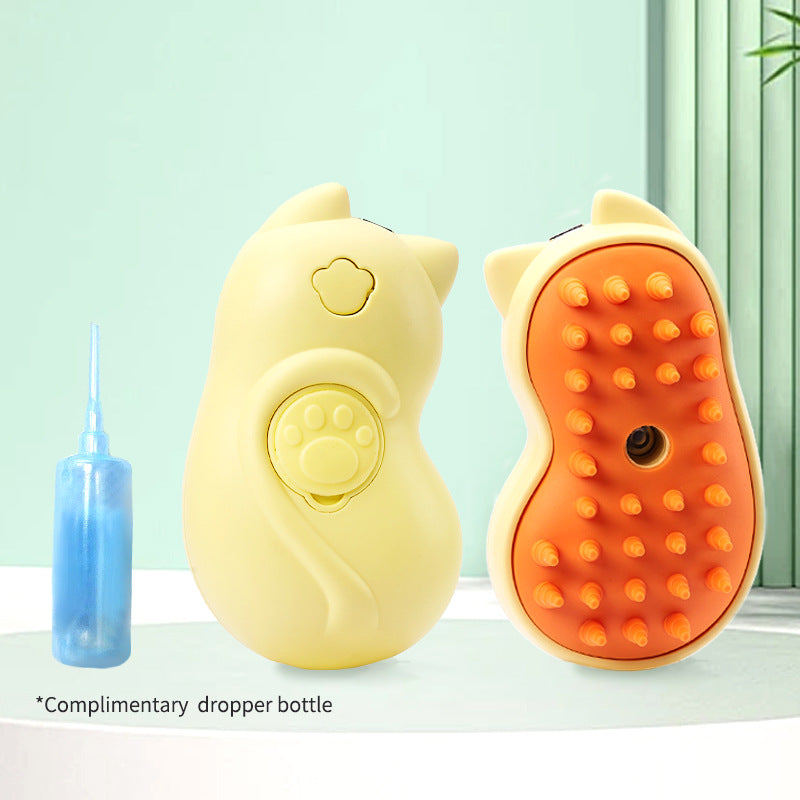 Electric One-click Disposable Spray Brush Cleaning Pets dealsniper-net Spray Pet Comb Yellow