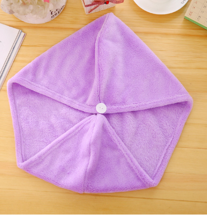 Korean version of coral fleece dry hair cap dry hair towel Women DealSniper.net Purple