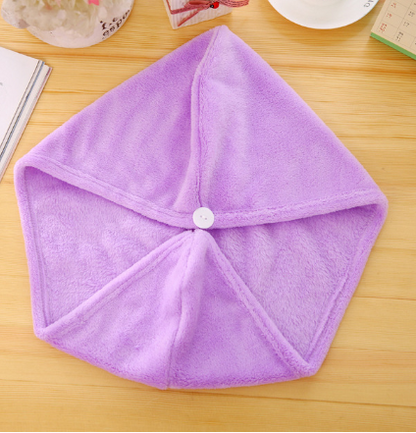 Korean version of coral fleece dry hair cap dry hair towel Women dealsniper-net Purple