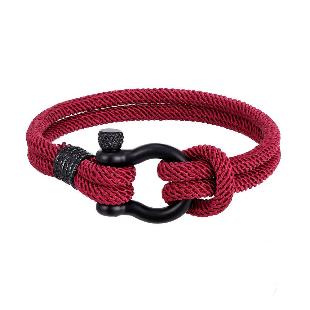 Milan rope bracelet Jewelry dealsniper-net Red wine 19CM