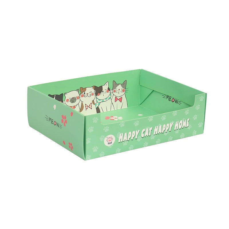 Portable Folding Semi-open Thickened Disposable Litter Box Pets Gym From House