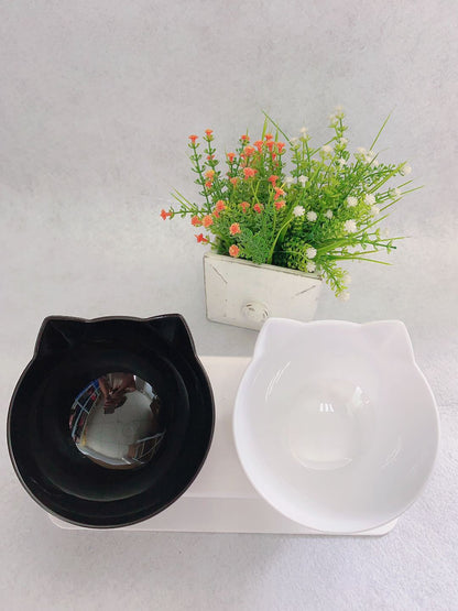 Cat Double Bowl Cat Food Bowl Protects Cervical Vertebra Pets Gym From House