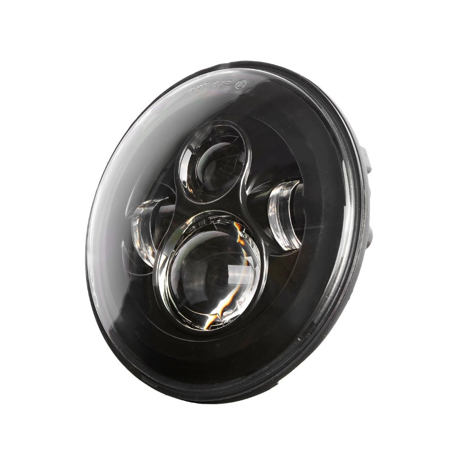 Black Die-cast Aluminium Casing Round LED Headlights