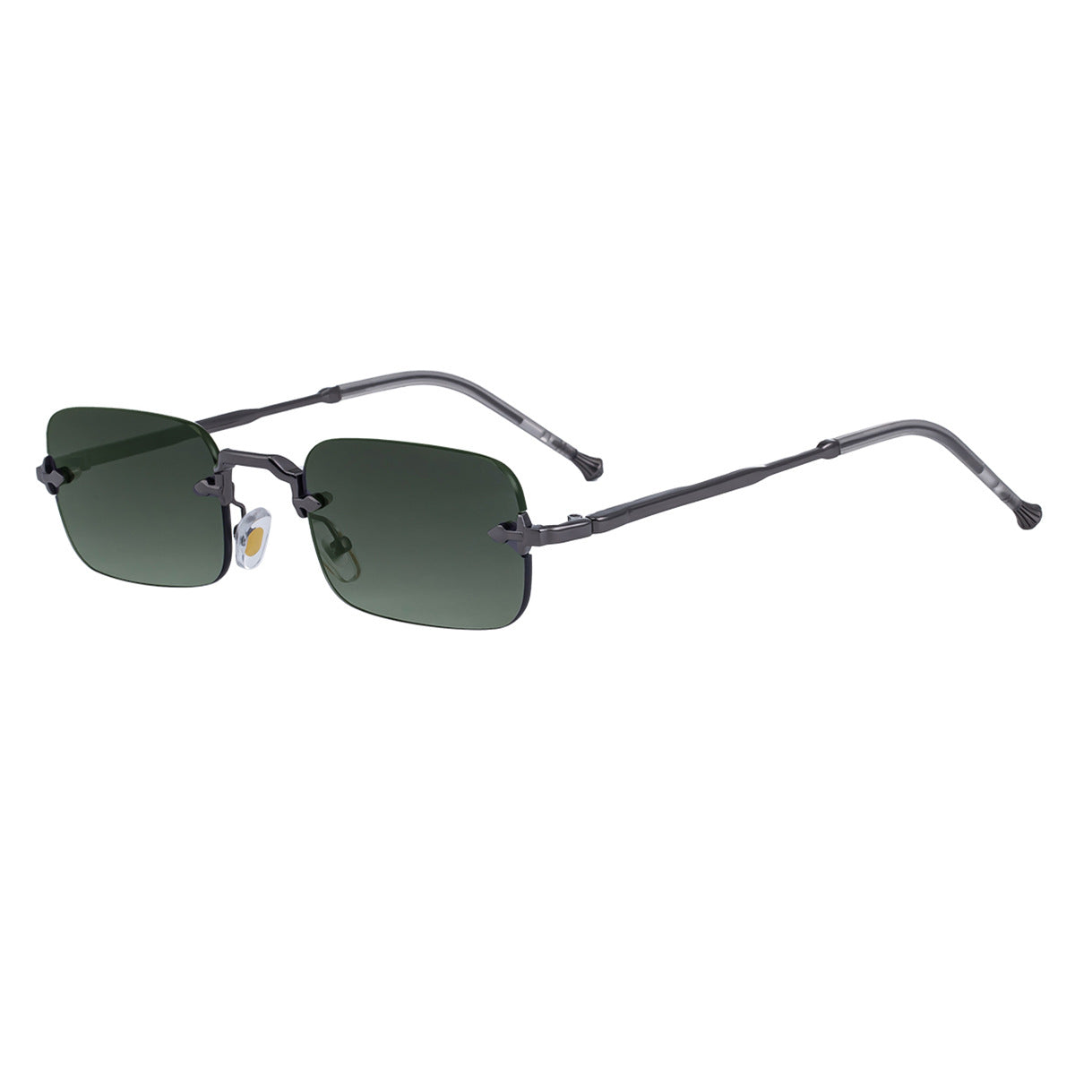 New Style Frameless Metal Temple Sunglasses For Men And Women Men Gym From House C4 gun gray gray green