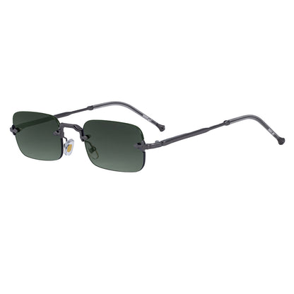 New Style Frameless Metal Temple Sunglasses For Men And Women Men Gym From House C4 gun gray gray green